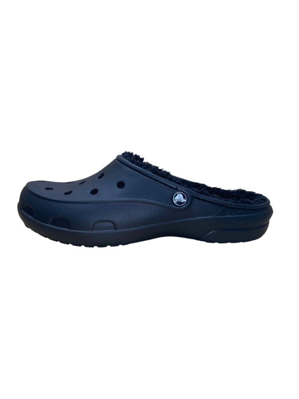 Crocs Women’s Black Fuzzy Lined Winter Comfort Slip-On Mule Clogs Size 10 - Picture 4 of 9